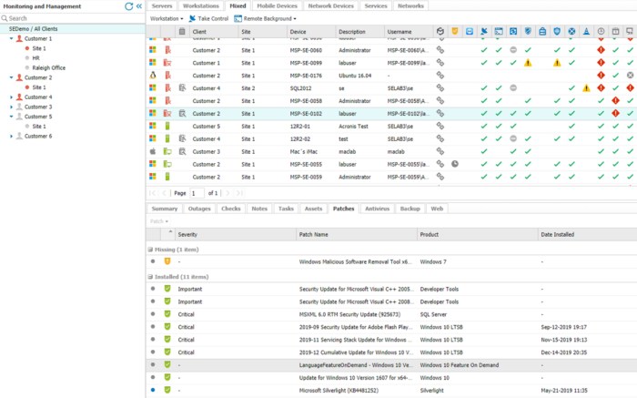 Monitoring rmm details