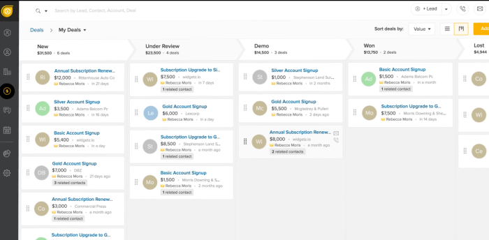 Crm freshworks freshsales tracking lead fonctions principales financesonline organize pipeline appvizer accelerate