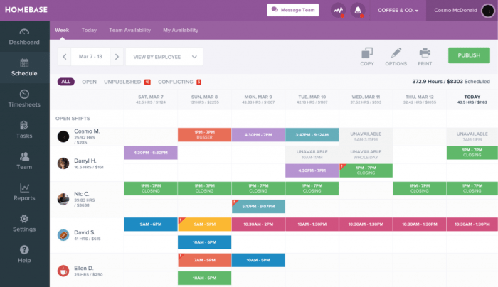 Scheduling employee time software tsheets attendance tracking schedule job tools calendar app staff shift system work smart remote build timesheets