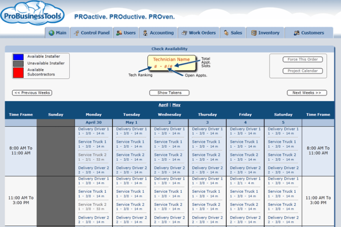 TECHNICIAN TRACKING SOFTWARE