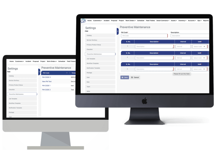 FIELD SERVICE MAINTENANCE SOFTWARE