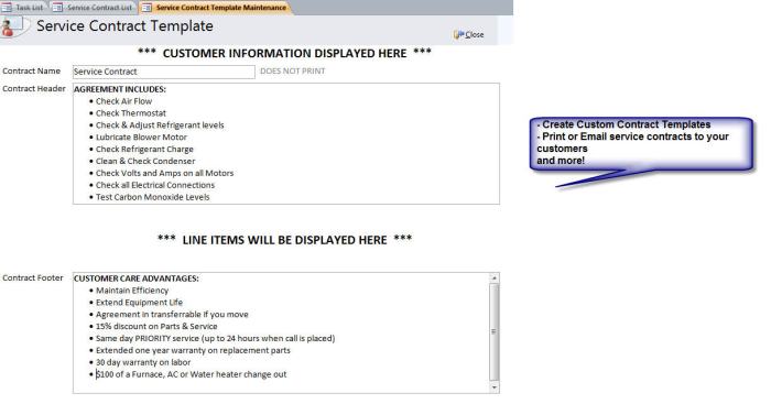 HVAC SERVICE CONTRACT SOFTWARE