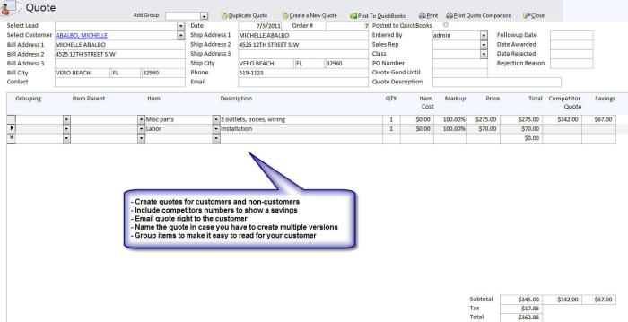 ELECTRICAL CONTRACTING SOFTWARE QUICKBOOKS